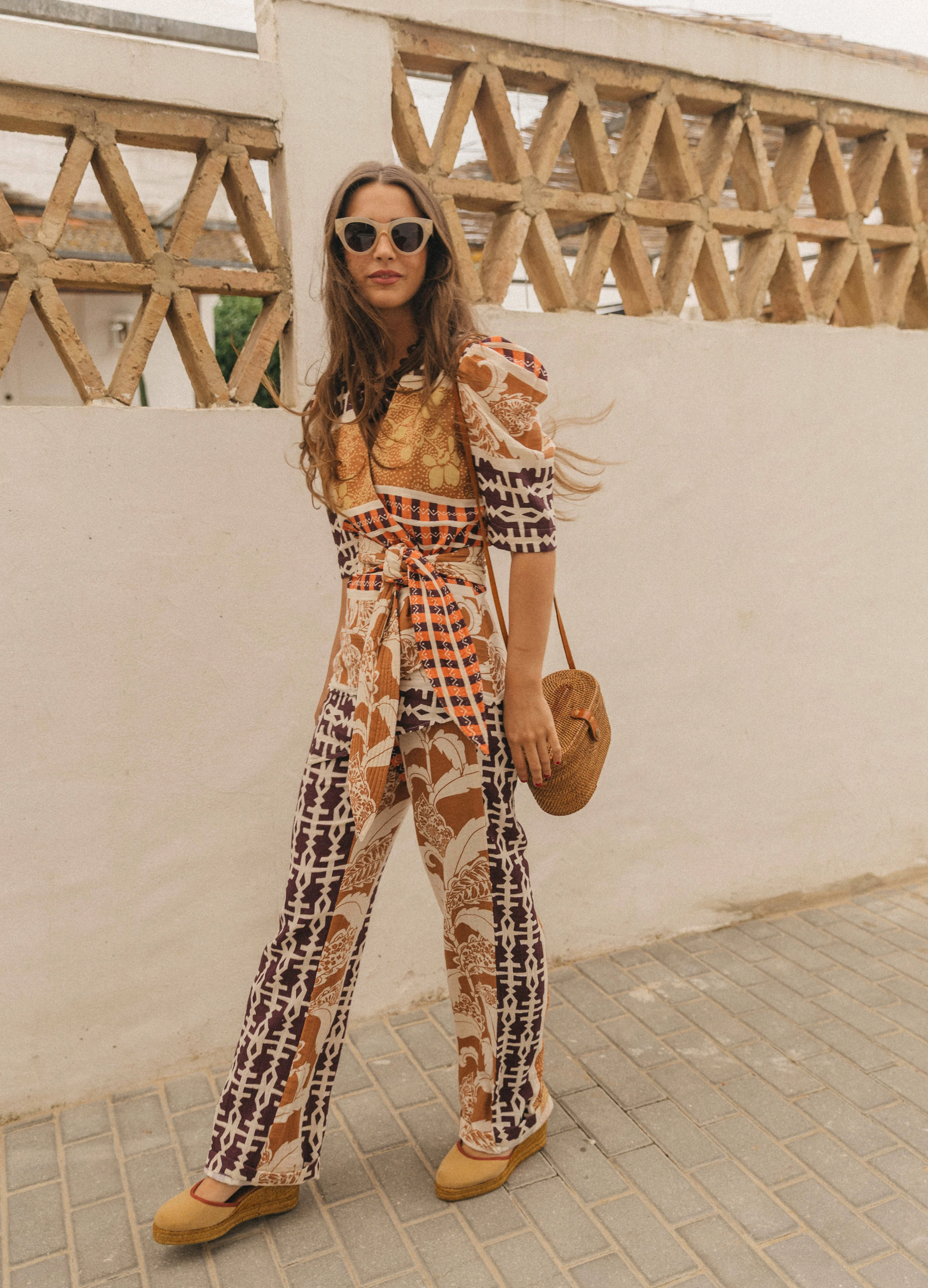 Conjunto de top y pantalón estampado étnico Arusha-Kili