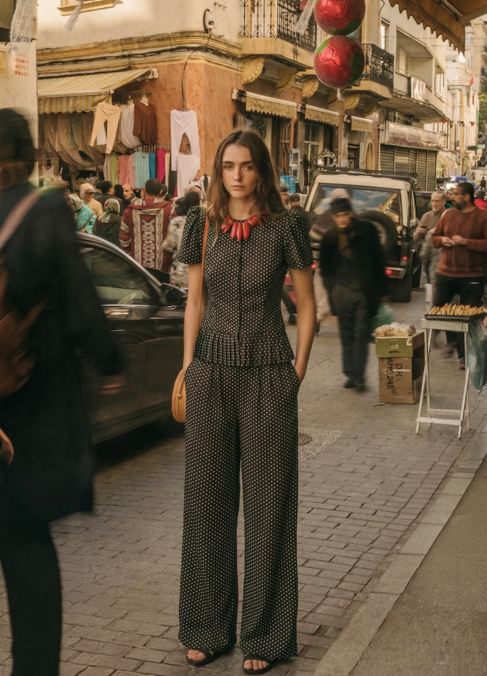 Conjunto de top y pantalón negro Odetta-Cherry